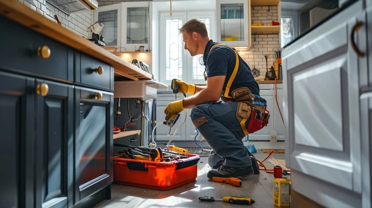 A skilled plumber working on a variety of tasks, from pipe repairs to fixture installations, highlighting services such as leak detection, drain cleaning, and water heater maintenance. The image represents the extensive plumbing repair and installation support provided by Water Heater Repair McKinney, TX for both residential and commercial needs.
            